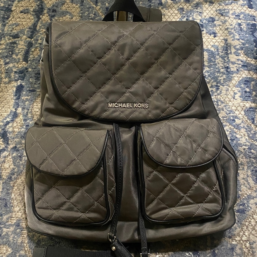 Michael Kors Quilted Charcoal Backpack